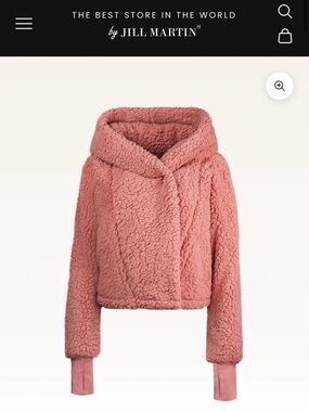 Women's Pink Sherpa Hooded Jacket
